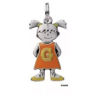 Girl Child Shaped Initial‎ Charm Pendant Mom Kids Letters " G " by Ganz